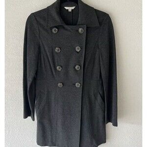 CAbi Style #648 Ponte Casablanca Double Breasted Trench Coat Jacket Gray Size M